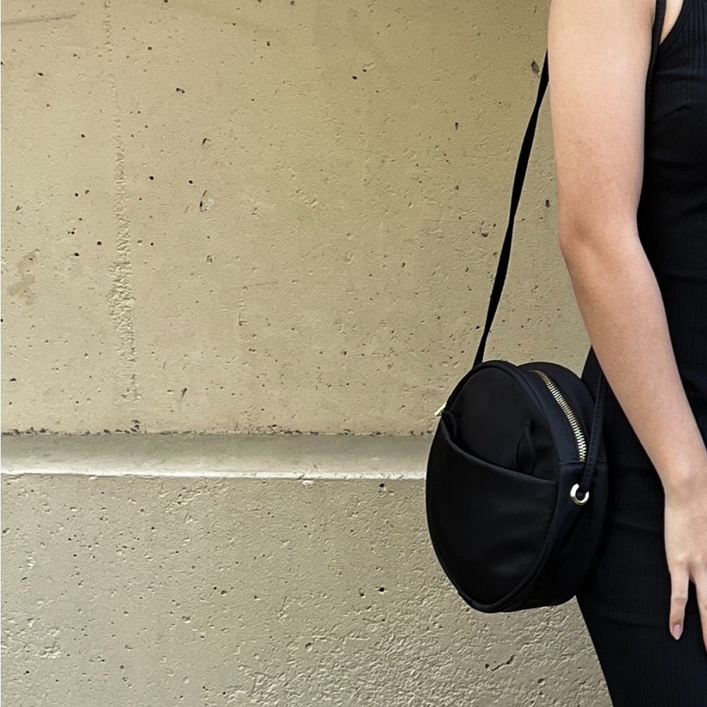 Nylon circle shoulder bag
